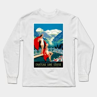 Vintage Travel Poster Canada Chateau Lake Louise Long Sleeve T-Shirt